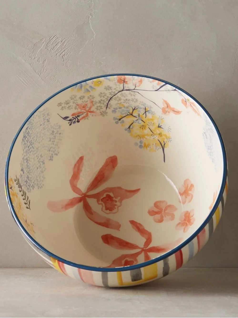 Anthropologie Garden Palette Serving Ceramic Bowl